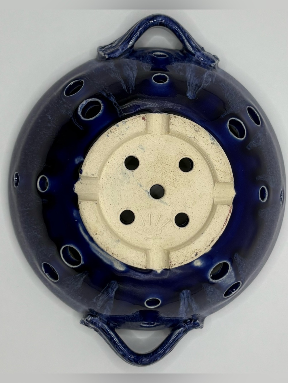 Handmade Pottery Berry Colander, Blue - Picture 7 of 9